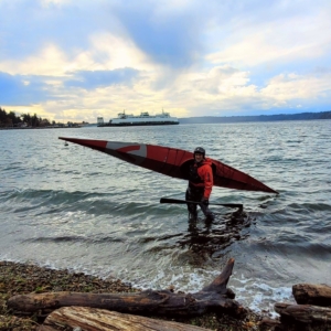 Trak Kayak Robert Nissenbaum with a Trak 2.0 ,kayak and Gearlab Outdoors Kalleq