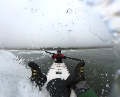 Sea kayak surf rescue